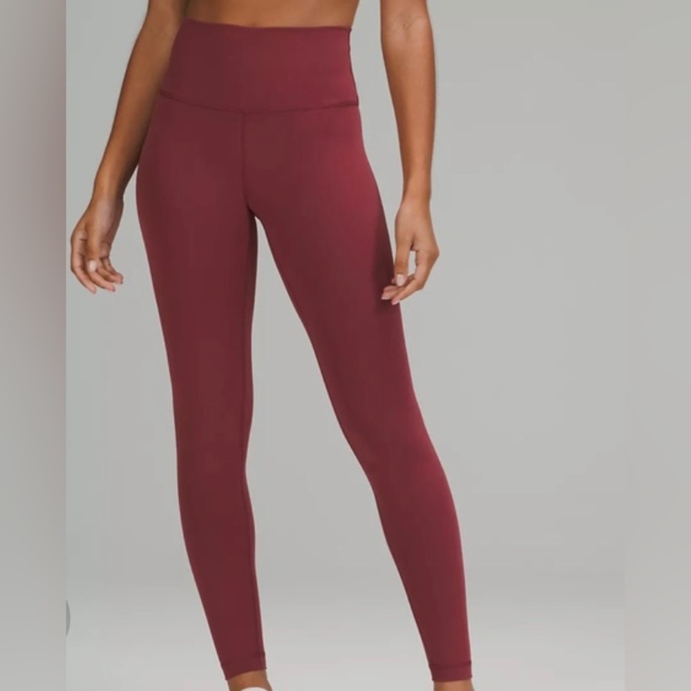lululemon wunder train leggings in maroon size 4, 23 inseam